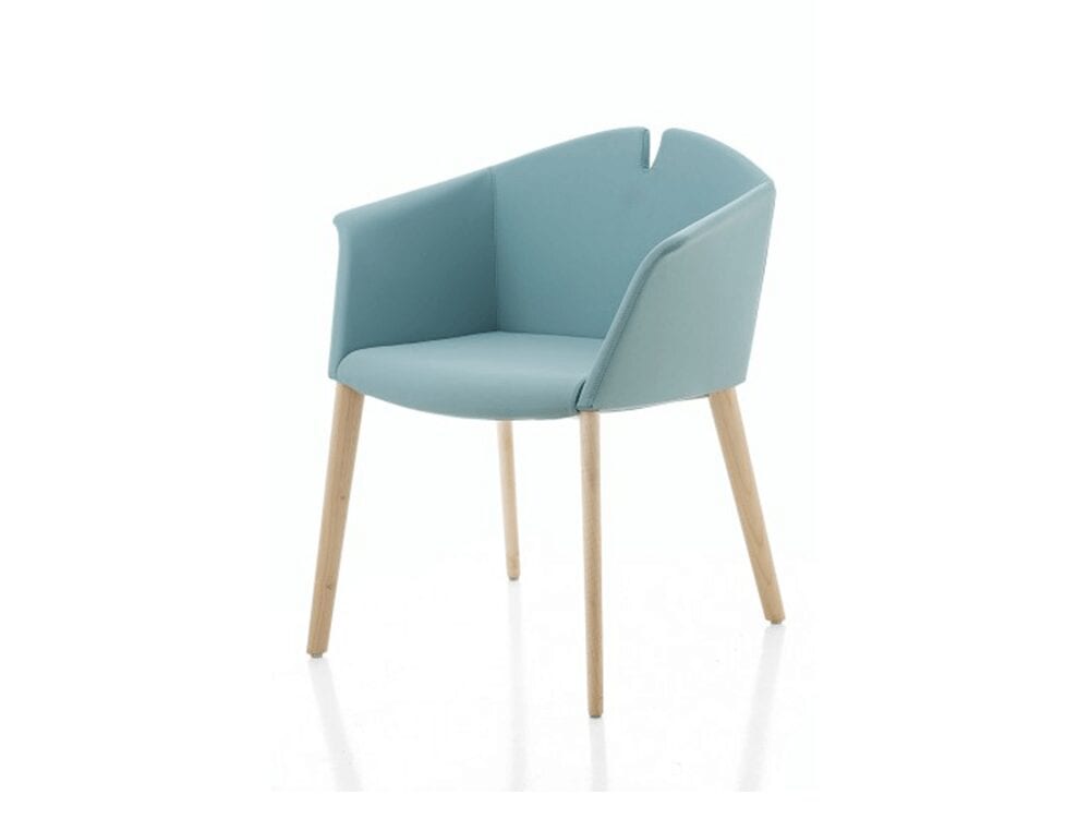 Jett – Winged Armchair in Multicolour with Wooden Legs