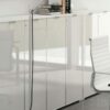Rey – Medium Level Cupboard with Aluminium Framed Glass Doors