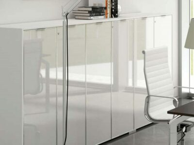 Rey – Medium Level Cupboard with Aluminium Framed Glass Doors