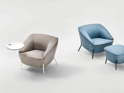 Santos – Multicolour Medium Back Armchair with Attached Table