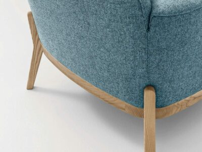 Santos – Medium Back Armchair with Natural Wooden Legs