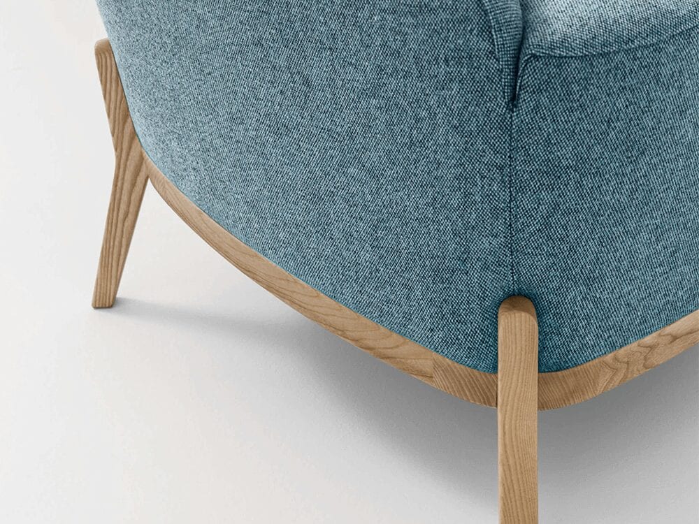 Santos – Medium Back Armchair with Natural Wooden Legs