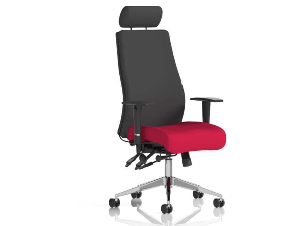 Nyra – Curved Soft Bonded Leather And Fabric Executive Chair 06