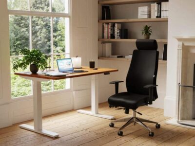 Nyra – Curved Soft Bonded Leather And Fabric Executive Chair