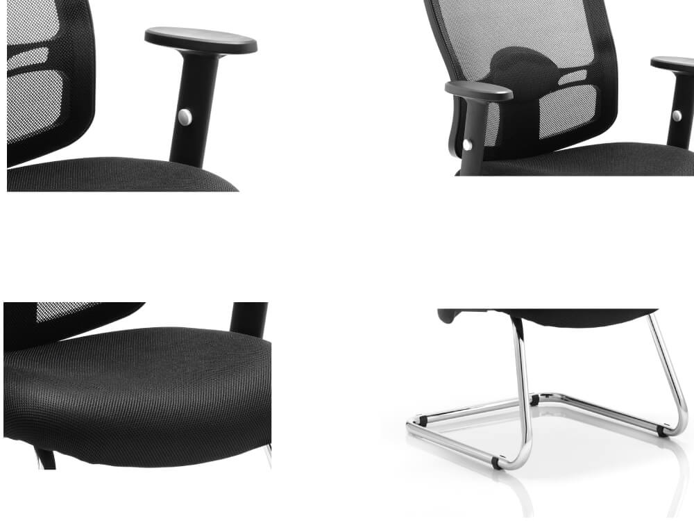 Oregon – Chrome Cantilever Meeting Room Chair With Mesh Back 04 Img