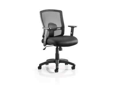 Oregon – Task Operator Office Chair in Black Mesh with Arms