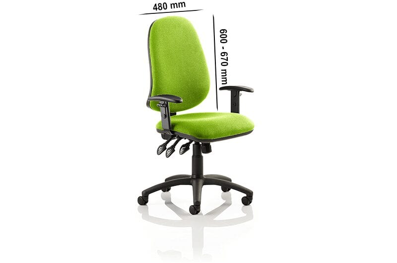 Esme XL 3 - High Back Fabric Operator Office Chair with Adjustable Arms