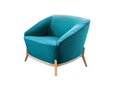 Santos – Medium Back Armchair With Natural Wood Finish Legs 01