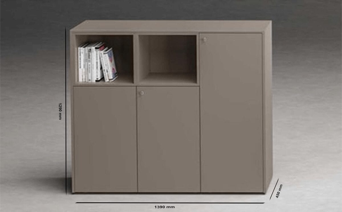 Wallis – Modular Wood Finish Sideboard with Open Shelves