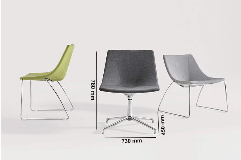 Size Dune – Leather Lounge Chair With Swivel Frame