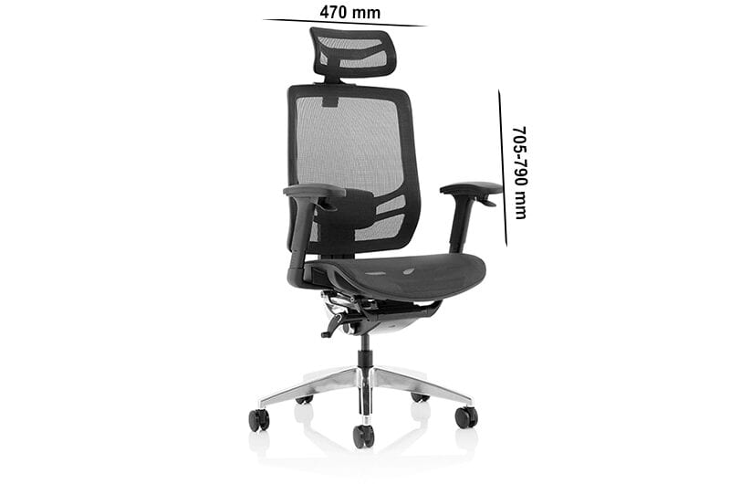 Milton – Black Mesh Executive Chair with Headrest