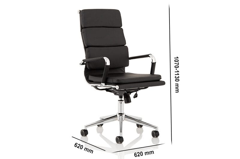 Milan – Black Leather Chrome Executive Chair