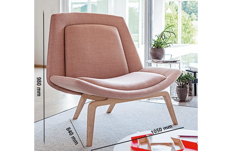 Betty – Single Seat Chair with Natural Wood Finish Legs