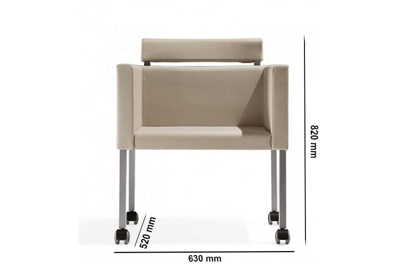 Dapper - Straight Armchair with Headrest with Aluminium Legs Dapper - Straight Armchair with Headrest with Aluminium Legs