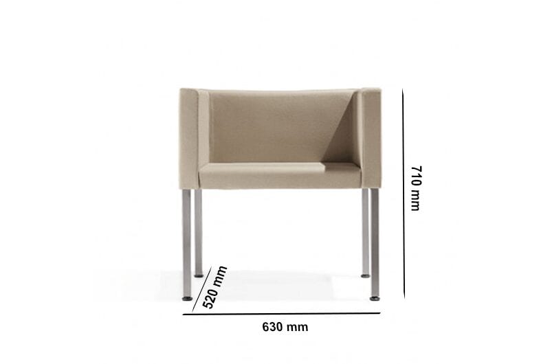 Dapper – Straight Armchair Optional Headrest with Aluminium Legs