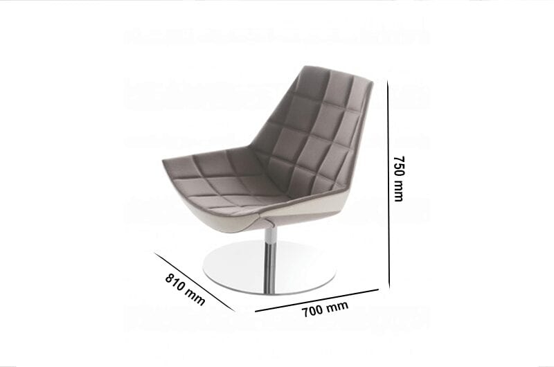 Duo - Squared Stitching Chair with Round Stainless-Steel Base