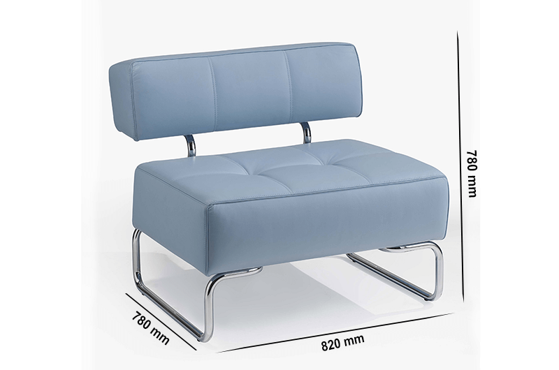 Size Kelly – Low Single Seater Chair With Chrome Frame