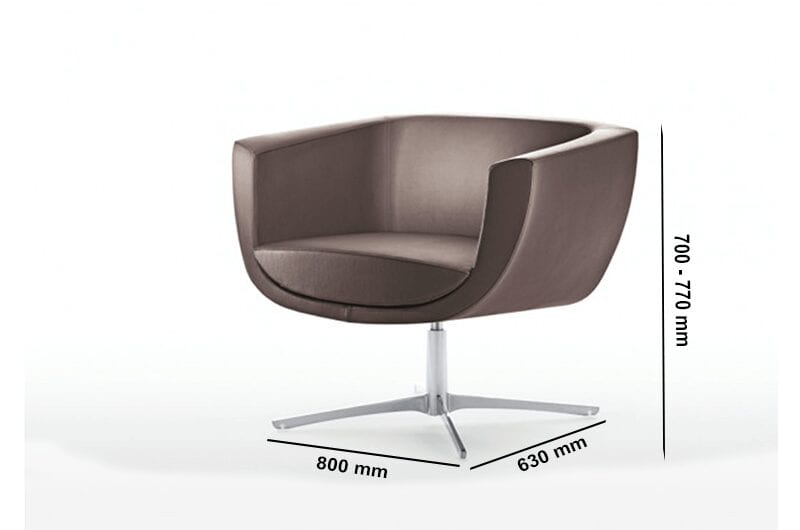 Harlow – Low Armchair with Metal Swivel Base Harlow – Low Armchair with Metal Swivel Base