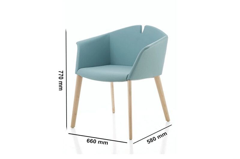 Jett – Winged Armchair in Multicolour with Wood Finish Legs Jett – Winged Armchair in Multicolour with Wood Finish Legs