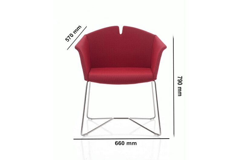 Jett – Armchair in Multicolour with Sled Frame