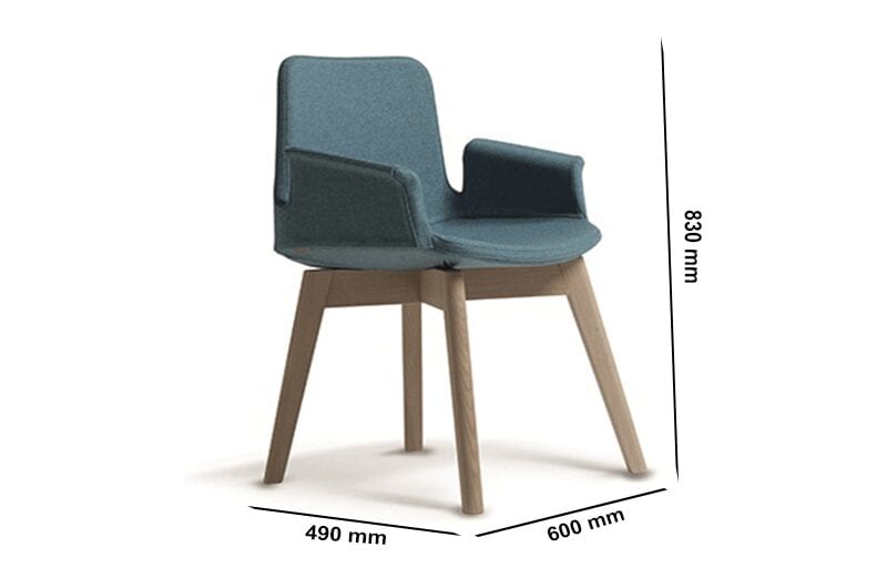 Juliet – Winged Armchair with Bleached Oak Base Juliet – Winged Armchair with Bleached Oak Base