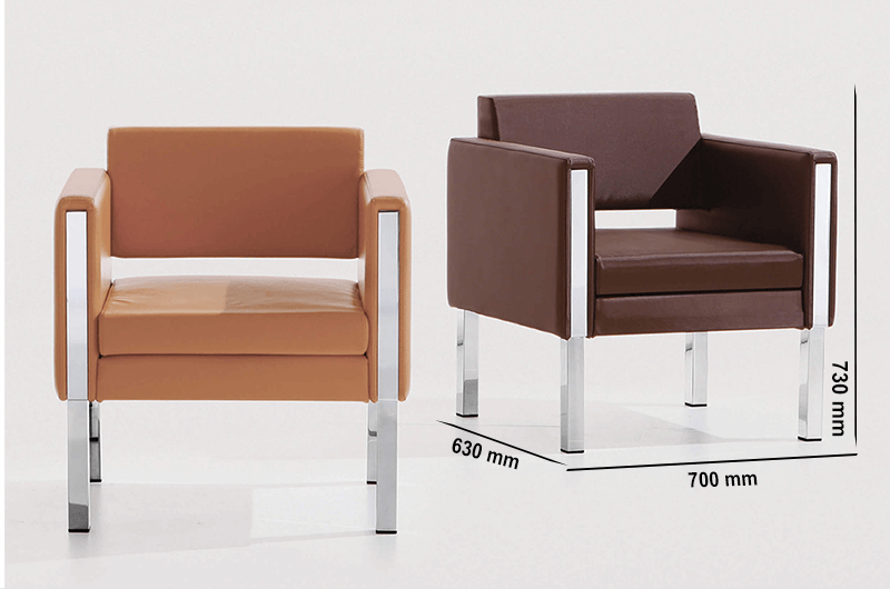 Size Mars – Single Seater Armchair With Chrome Frame