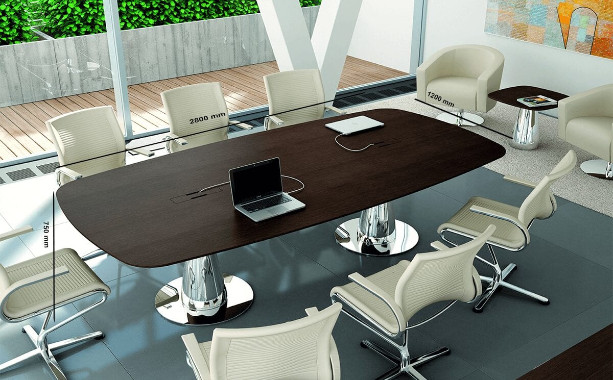Banks – Oak Boardroom Table with Curved Edges