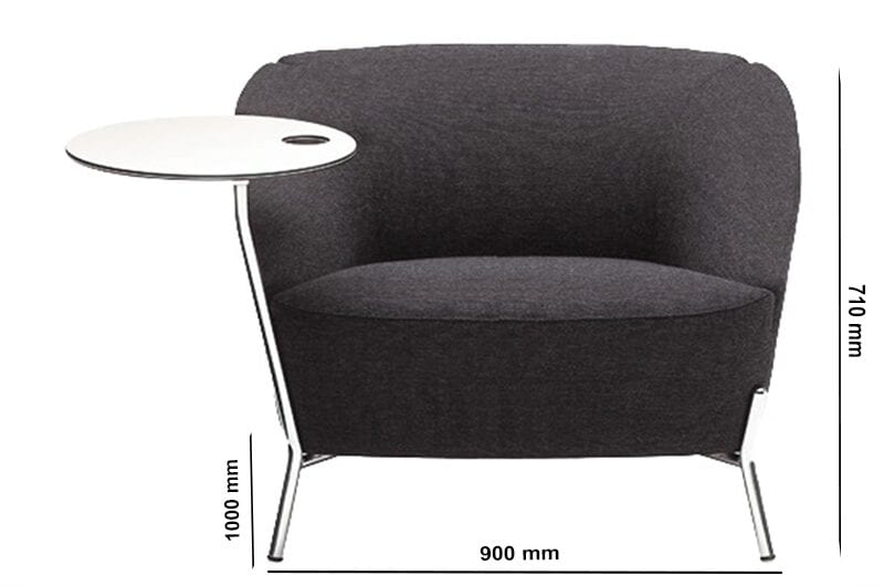 Santos – Multicolour Armchair with Attached Table