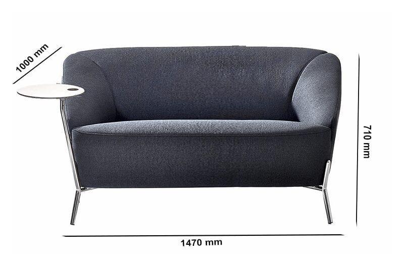 Santos – Multicolour Two-Seater Sofa with Attached Table Santos – Multicolour Two-Seater Sofa with Attached Table