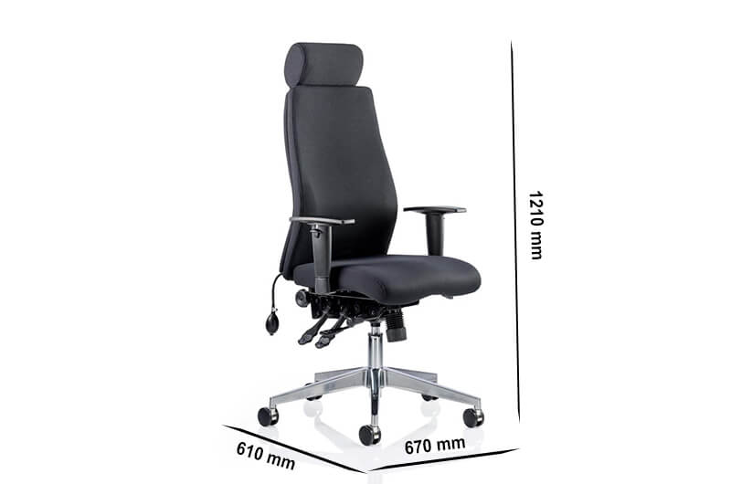 Size Nyra – Curved Fabric Executive Chair With Headrest