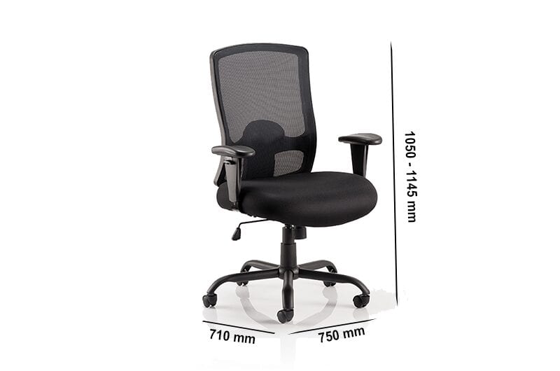 Oregon HD – Black Mesh Back Operator Office Chair with Adjustable Arms