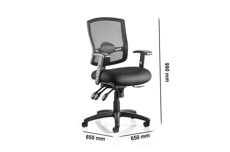 Oregon 3 – Black Operator Office Chair with Mesh Back