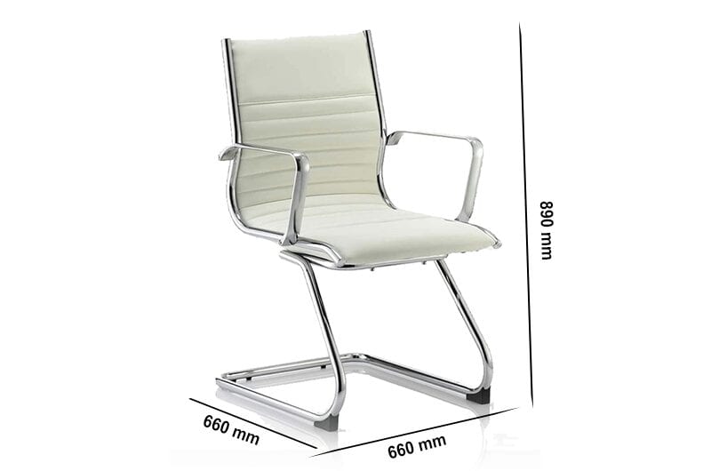 Charme – Bonded Leather Cantilever Visitor Chair with Arms