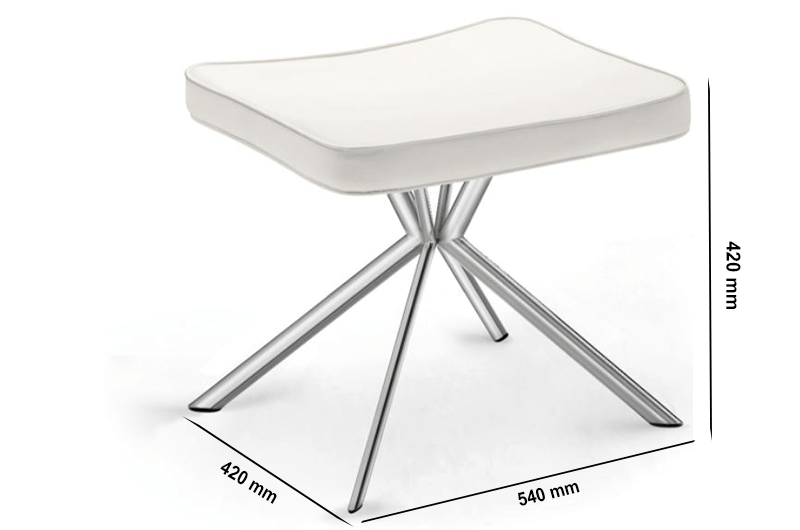 Size Rome – Leather Stool With Chrome Legs