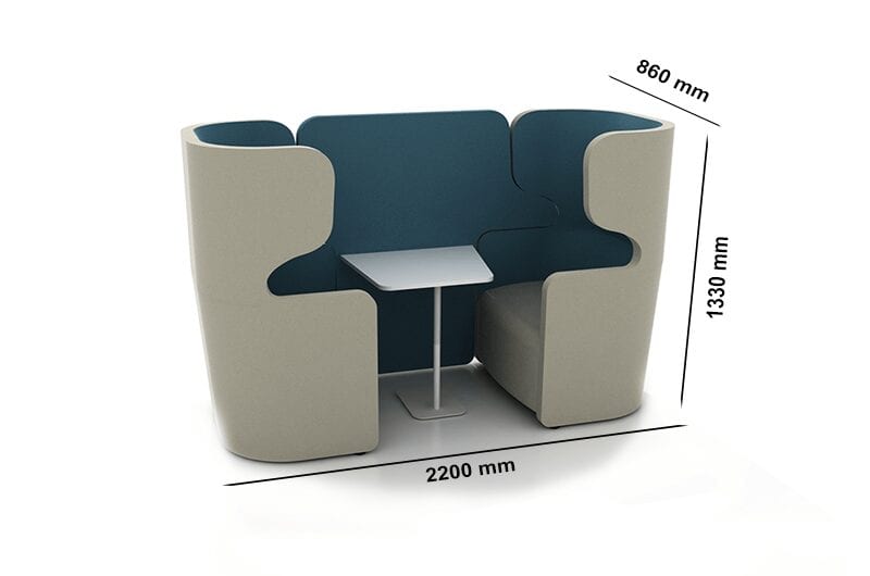 Tokyo – High Back 2, 4 and 6 Person Soundproof Pod With Optional Table