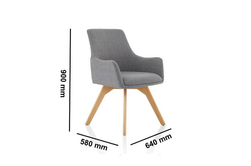 Solo – Grey Fabric Wood Finish Leg Armchair Dimensions Img Solo – Grey Fabric Wood Finish Leg Armchair Dimensions Img