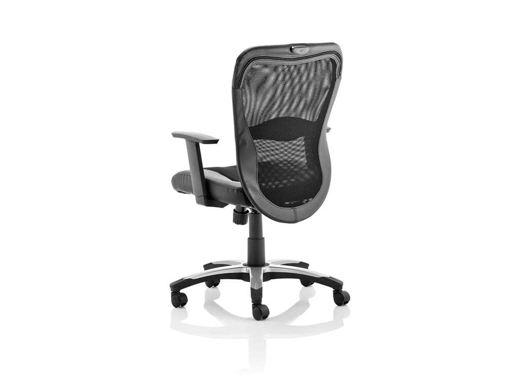 Victor Executive Chair Black Leather Black Mesh With Arms 1