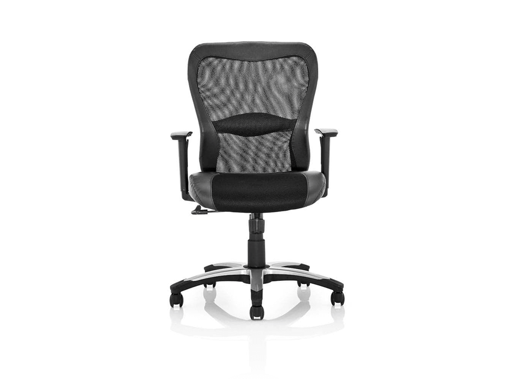 Victor Executive Chair Black Leather Black Mesh With Arms 2