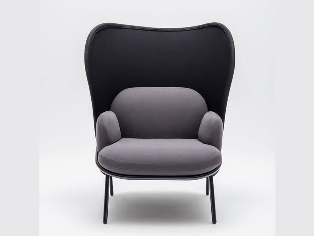 Windsor – Fabric Metal Armchair With Shield And Metal Frame