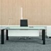 Elegante – Black or White Elegant Toughened Glass Top Executive Desk