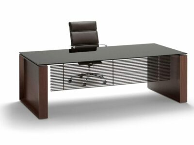Ryder – Tempered Glass Executive Desk with Assembled Panel for Leg