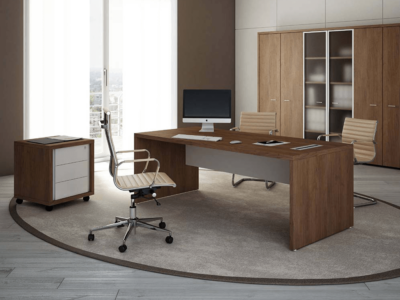 Alfonso – Wood Finish Panelled Legs Executive Desk Main