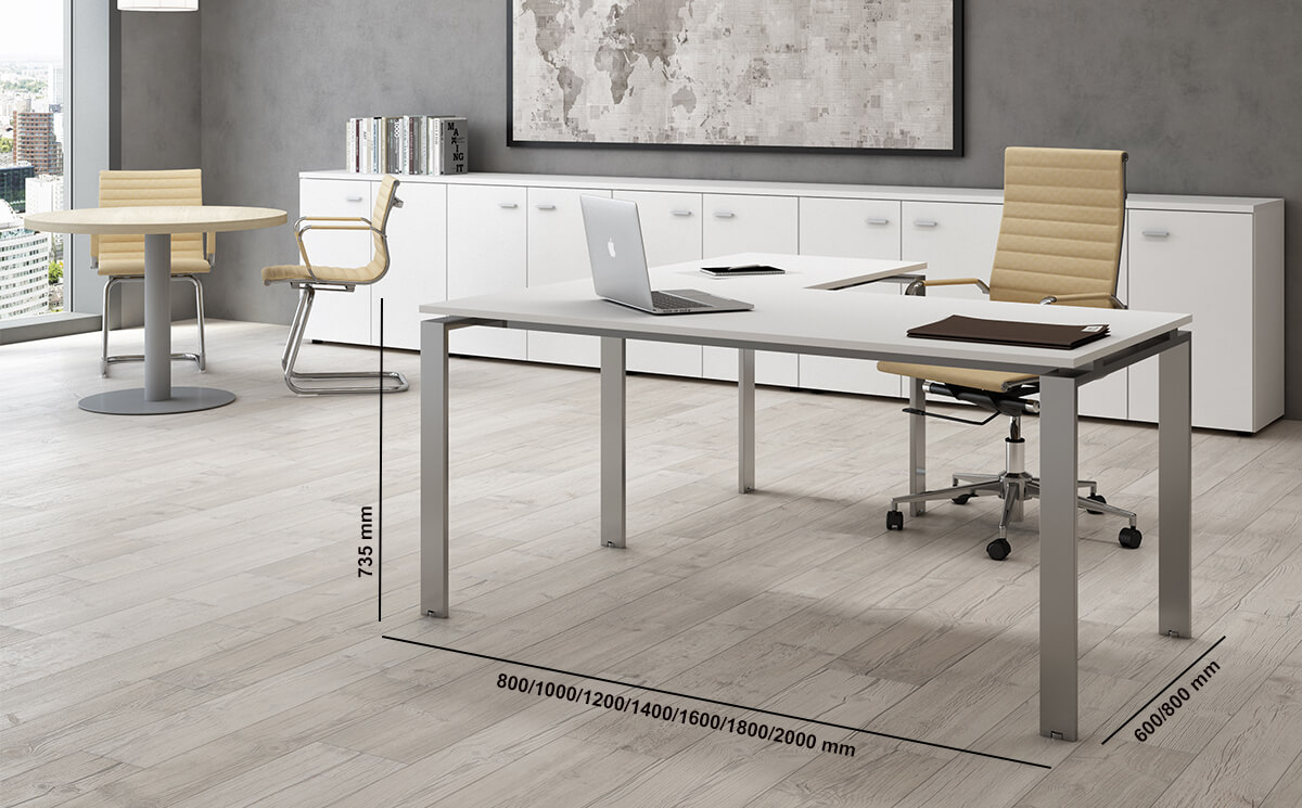 Dante – U Leg Sturdy Office Executive Desk With Optional Return & Pedestal