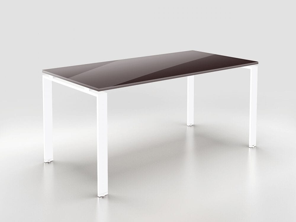 Dante 1 - Sturdy U-Leg Office Executive Desk with Glass Top and Optional Return