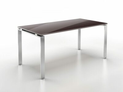 Dante 1 - Sturdy U-Leg Office Executive Desk with Glass Top and Optional Return