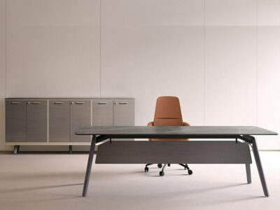 Forza 3 – Modern Ceramic Finish Top Executive Desk With A Leg