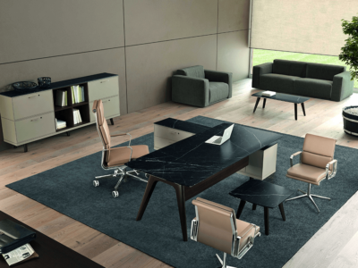 Forza 3 – Modern Ceramic Finish Top Executive Desk With A Leg Main Image