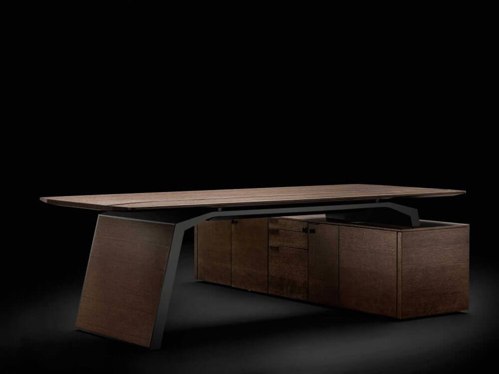 Futura – Modern Executive Desk With Solid Panel Legs And Optional Credenza Unit 02 (1)