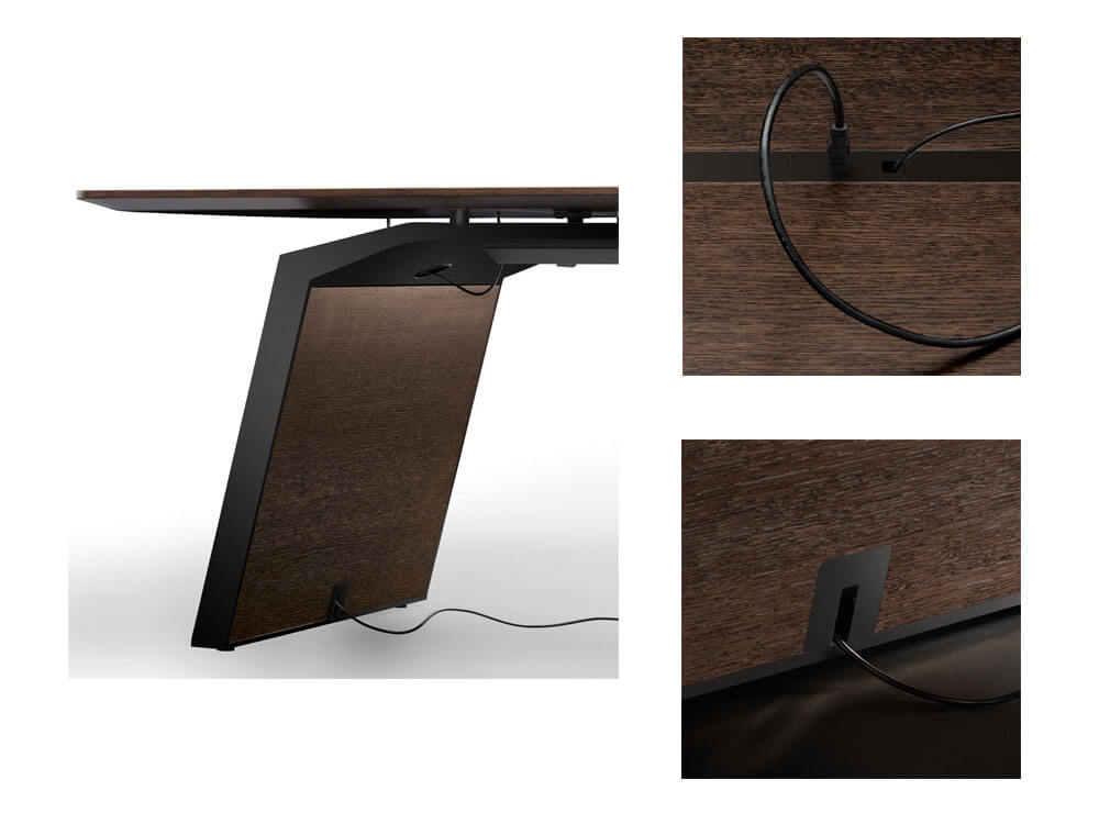 Futura – Modern Executive Desk With Solid Panel Legs And Optional Credenza Unit 05