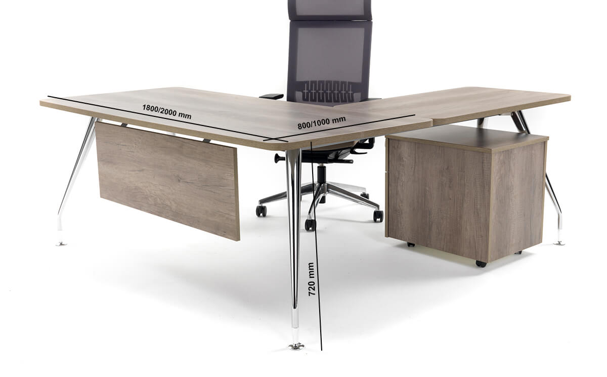 Lara Modern Wood Finish Executive Desk With Optional Return & Modesty Panel